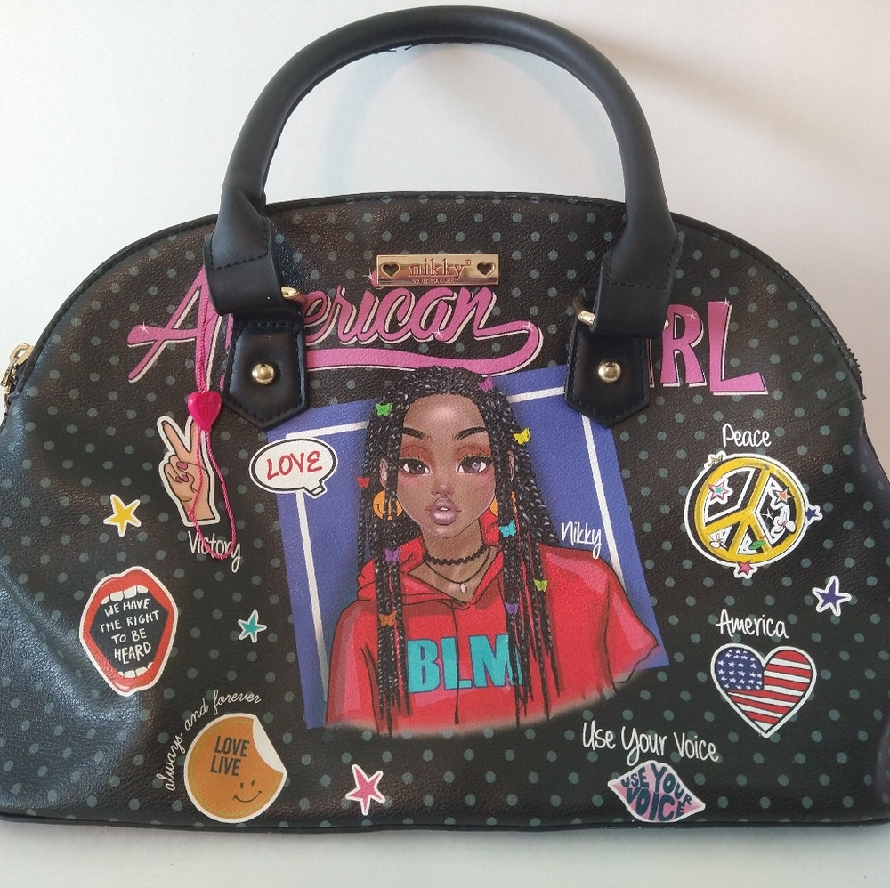 Nikky By Nicole Lee "BLM American Girl" Purse Bold Colors, With Charm, Very Nice